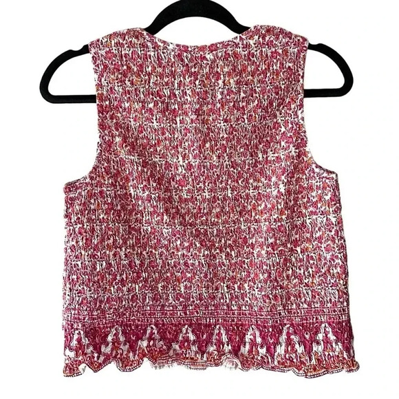 FADED GLORY | SLEEVELESS FLORAL RUCHED BUTTON FRONT CROP TOP | SIZE: SMALL - Picture 5 of 5